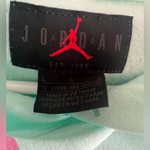 Jordan Girls Cropped Logo Sporty Sweatshirt Hoodie Size Large - Picture 6 of 6